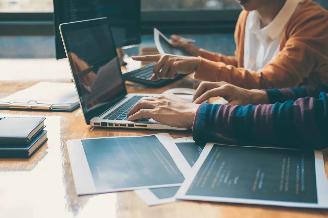 The MajorBrains team collaborating in the studio